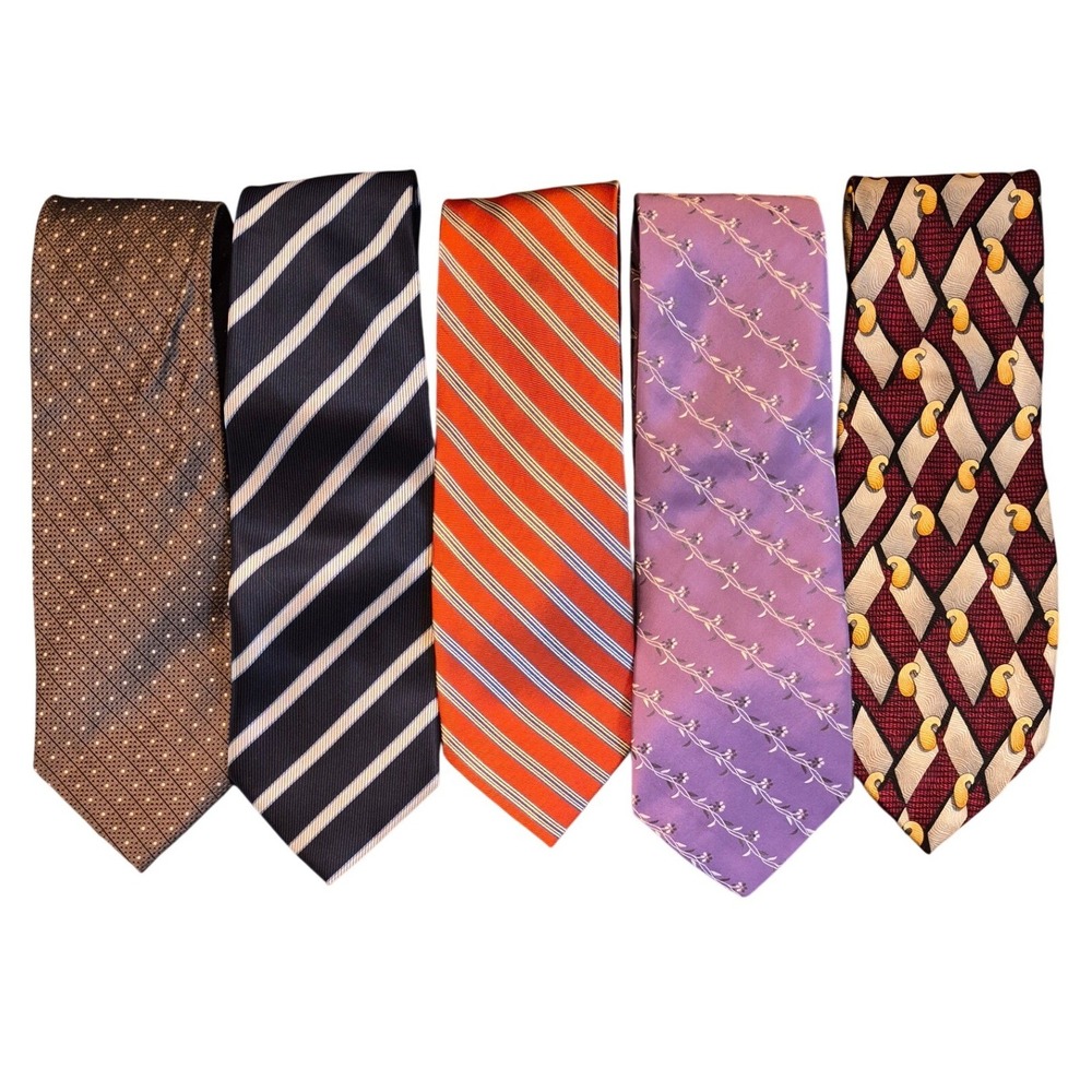 Vintage Mixed Brand Silk Necktie Lot Preppy Professional Dark Academia Preppy